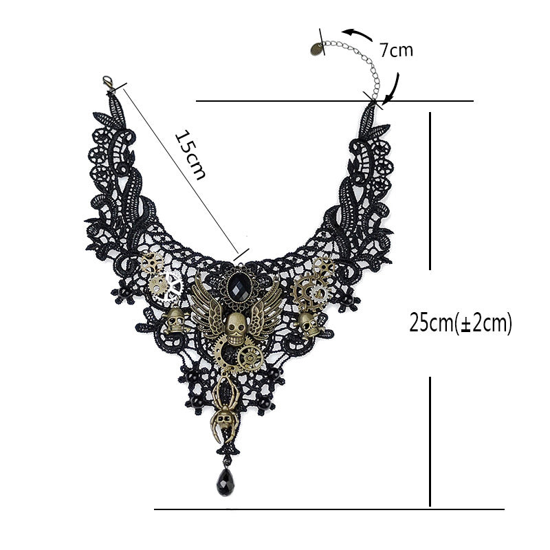 Goth Punk Skull Choker Necklace