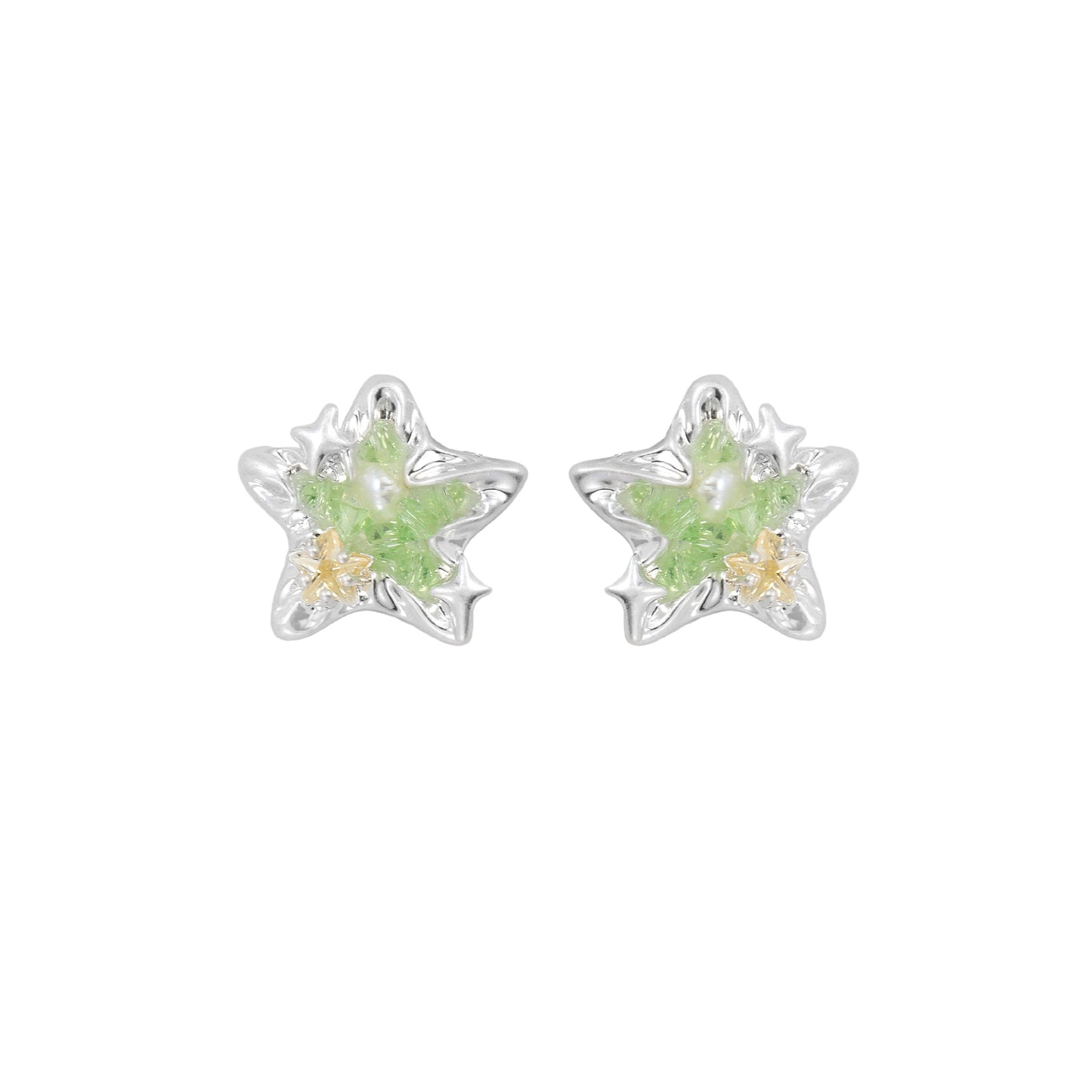 Y2K Green Star Stud Earrings