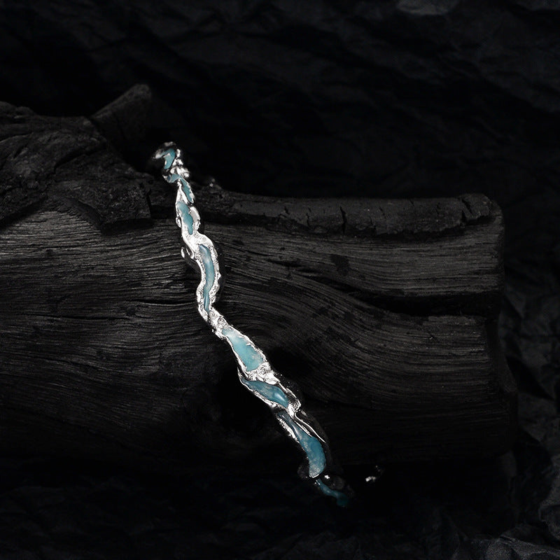 S925 Silber Blau Designer Ozean Armband