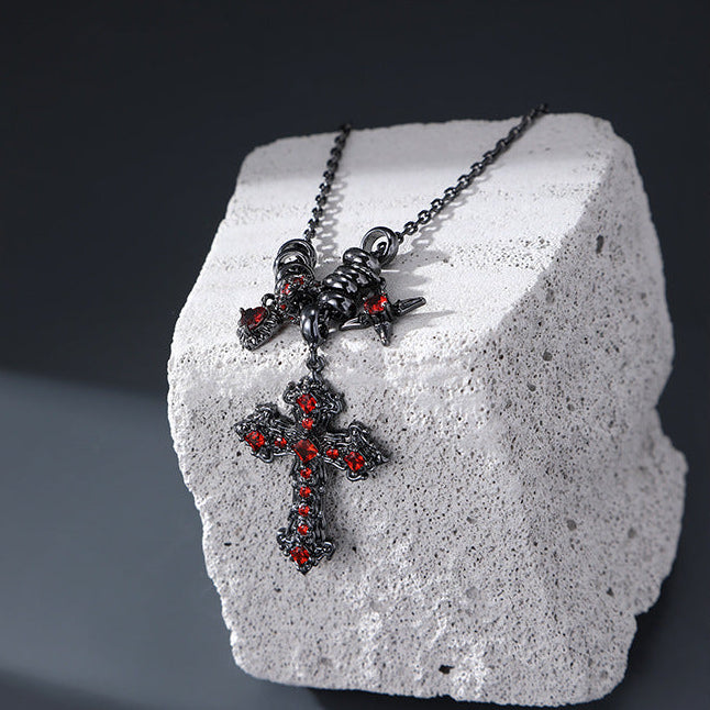Goth Sweet Red Cross Necklaces
