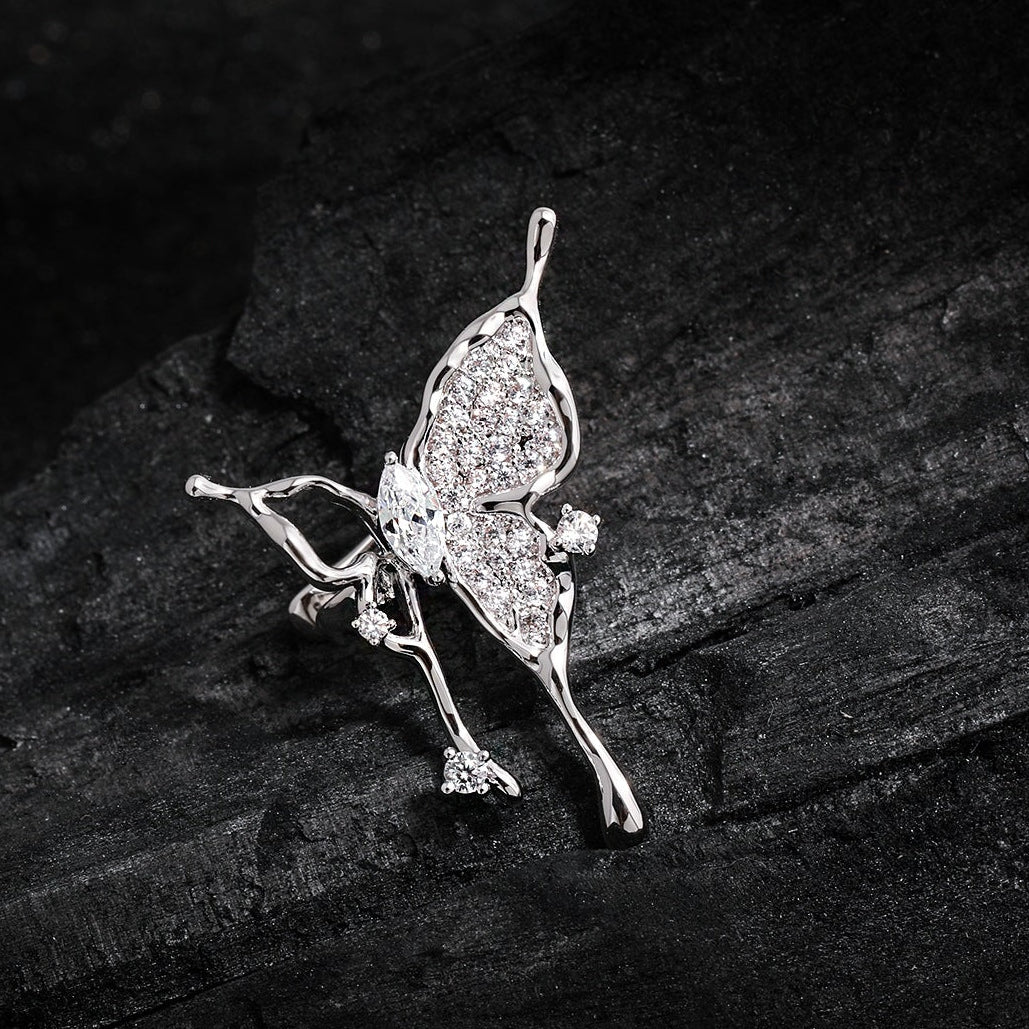 Shining Rhinestone Butterfly Ear Cuffs