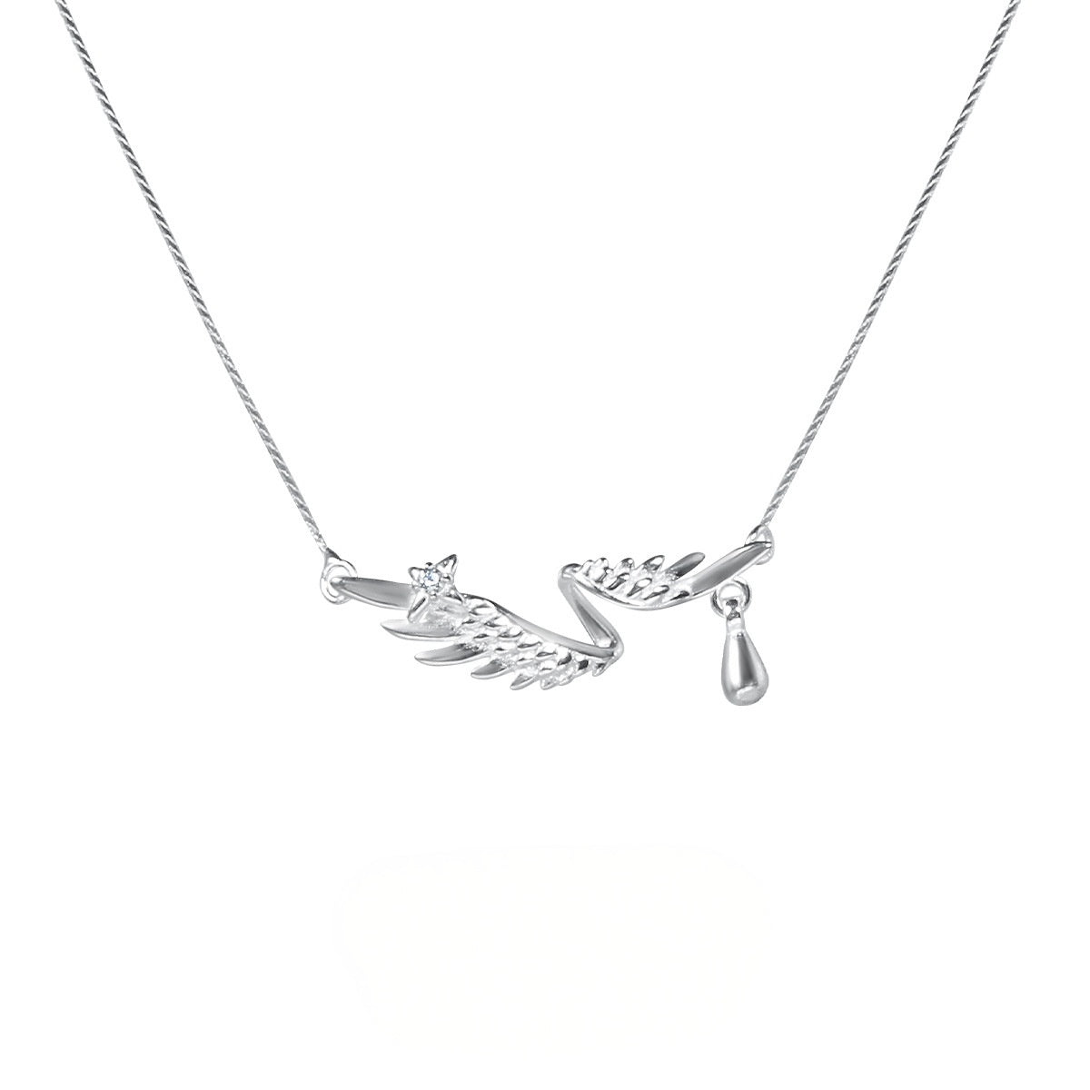 S925 Silver Angel Wing Necklace for Sunday Robin
