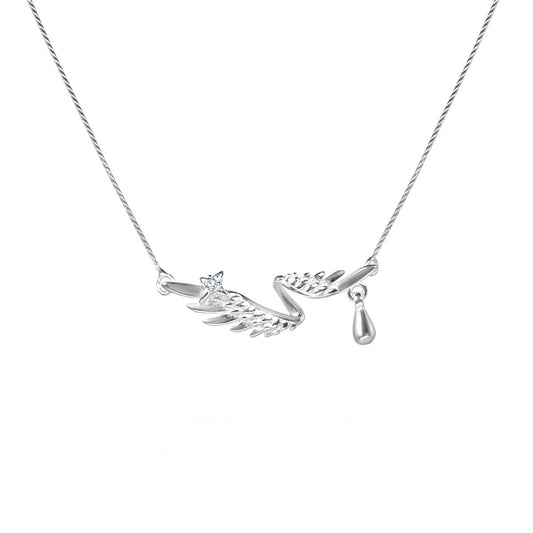 S925 Silver Angel Wing Necklace for Sunday Robin
