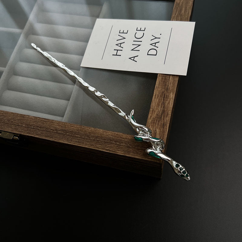 Einfache Haarnadel mit Schlangenmotiv für langes Haar für Damen
