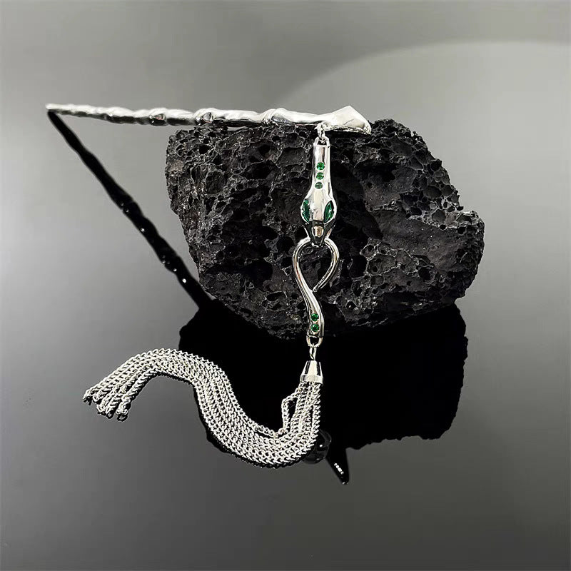 Schicke Damen Slytherin Schlangen Haarnadel mit langer Quaste