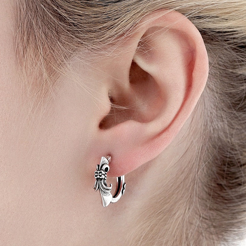 Goth Unisex Vintage Iris Hoop Earrings