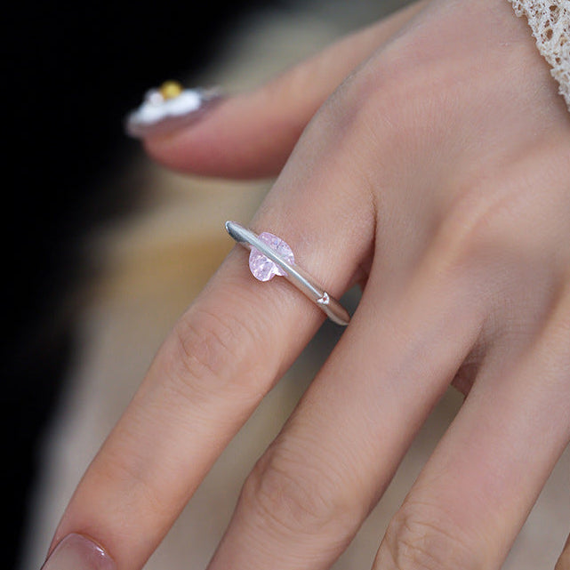Designer Pink Heart Rotable Ring