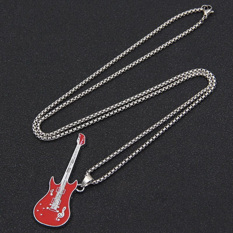 Chic Red Guitar Style Necklace Series