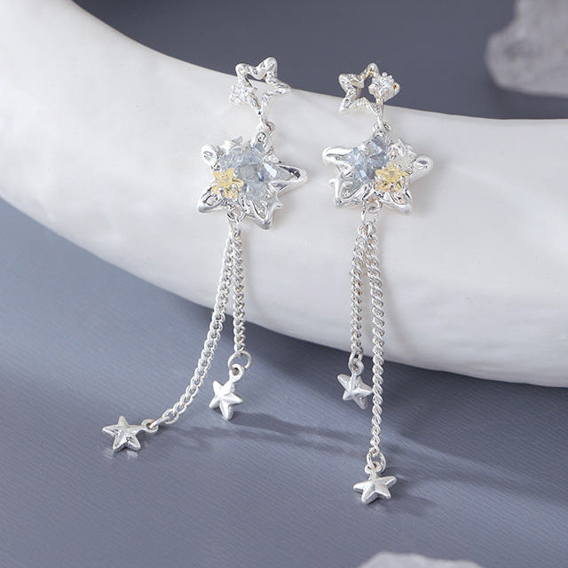Y2K Fresh Shining Star Tassel Earring