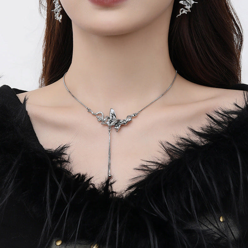 Designer Black Butterfly & Snake Necklace