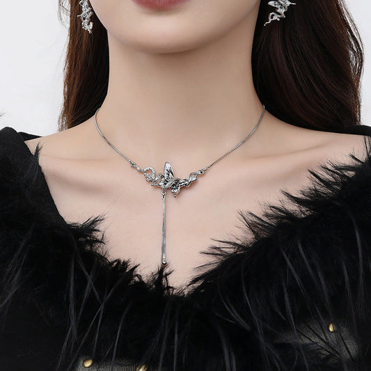 Designer Black Butterfly & Snake Necklace