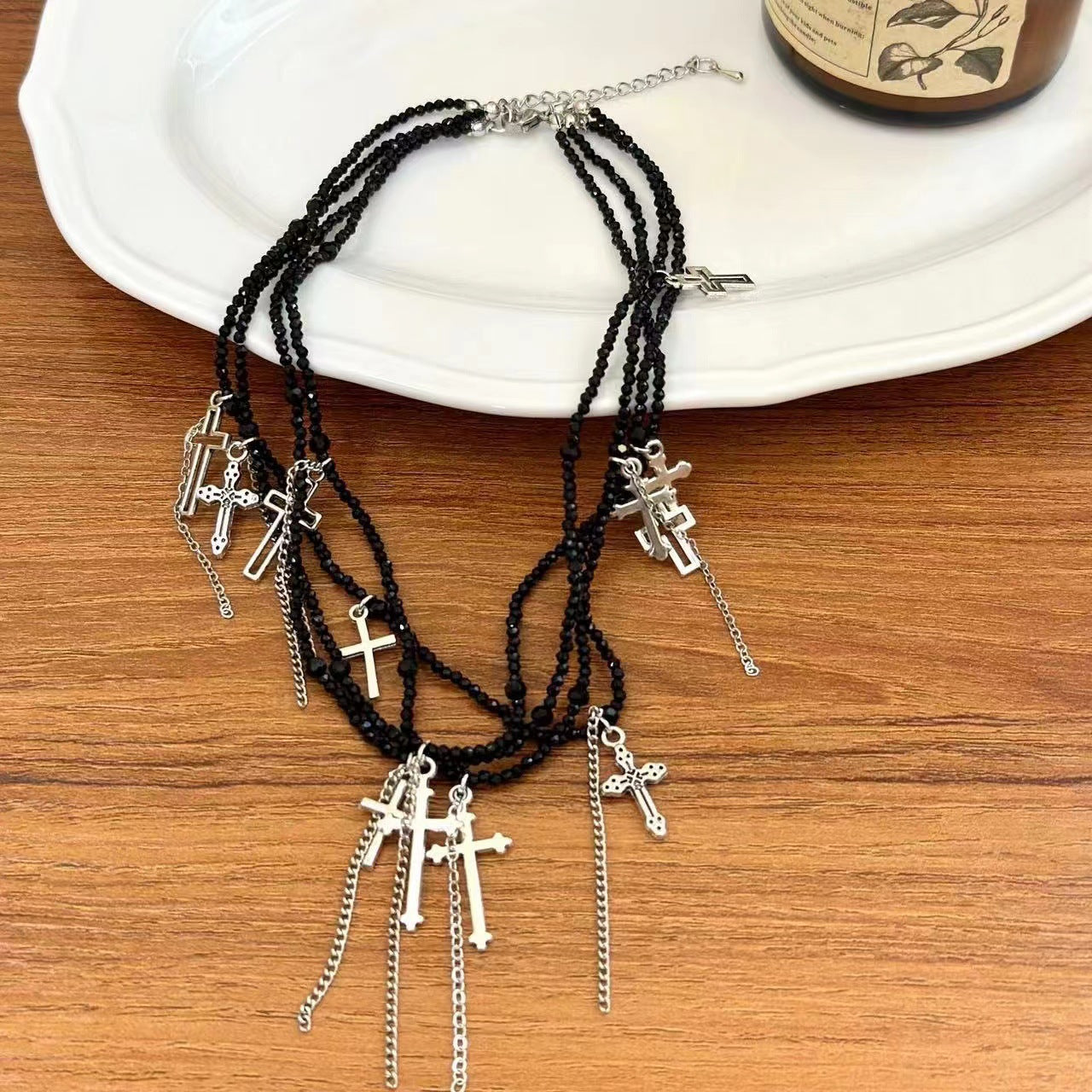 Gothic Armband Rotes Kreuz Choker Halskette &amp; Armband