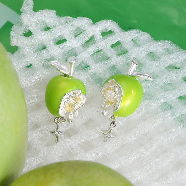 Y2K Sweet Green Apple Stud Earring