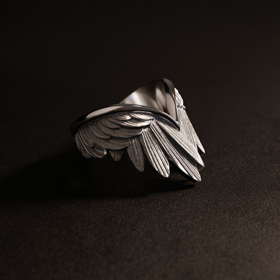 Sunday Feather Heart Ring