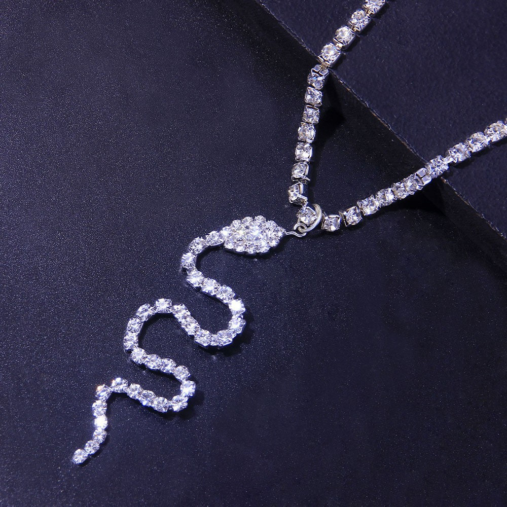 Damen Taillenkette mit Strasssteinen und Schlangenmuster