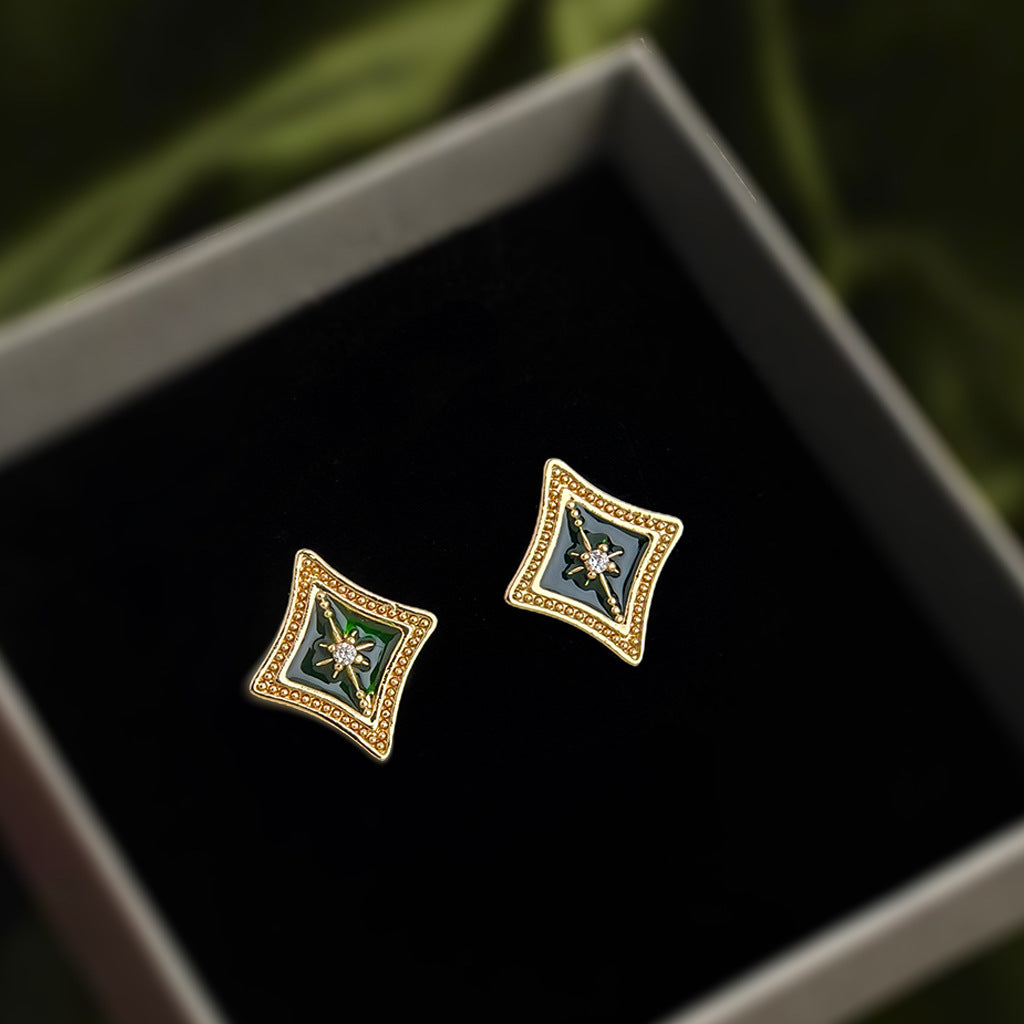 Alhaitham Inspired Green Star Earrings
