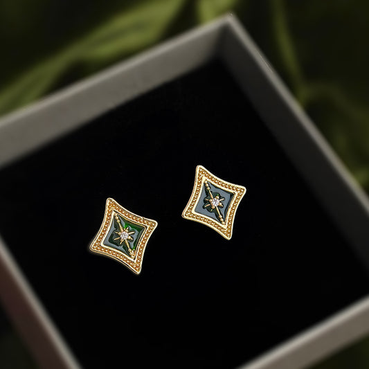 Alhaitham Inspired Green Star Earrings