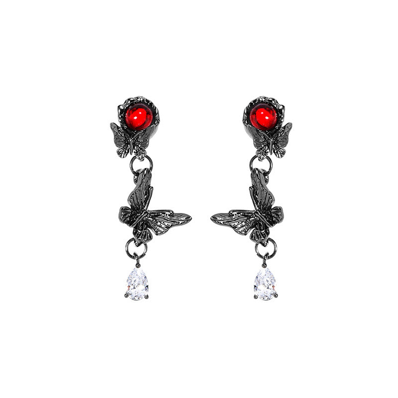 Goth Vampire Butterfly Ear Studs