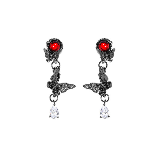 Goth Vampire Butterfly Ear Studs