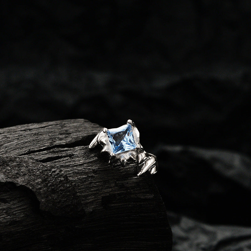 Y2K S925 Silver Blue Zircon Thorns Ear Cuff (single one)