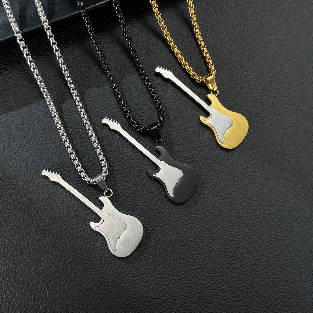 Stainless Steel Guitar Necklace