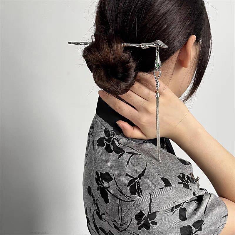 Schicke Damen Slytherin Schlangen Haarnadel mit langer Quaste