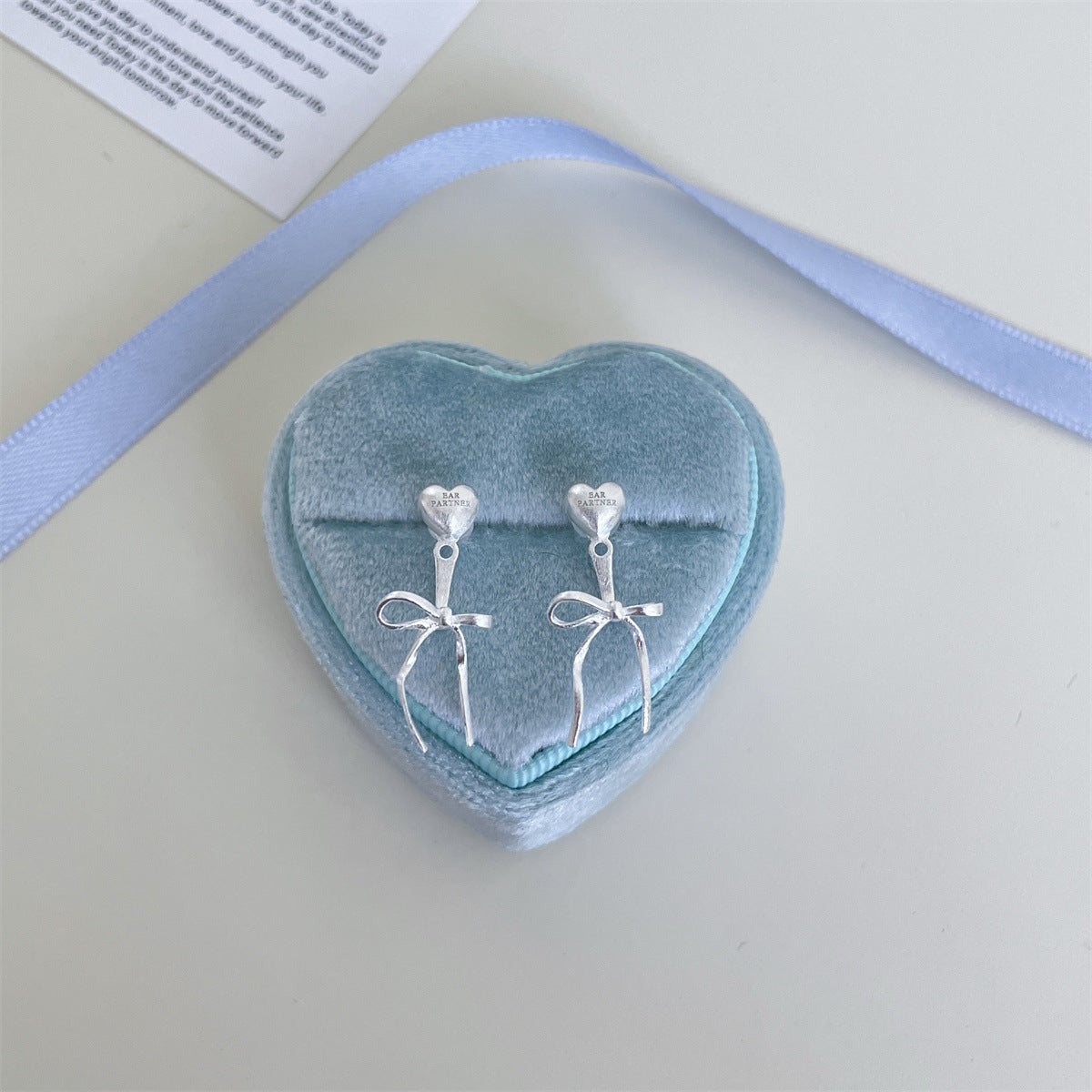 Sweet Heart & Bow Stud Earrings