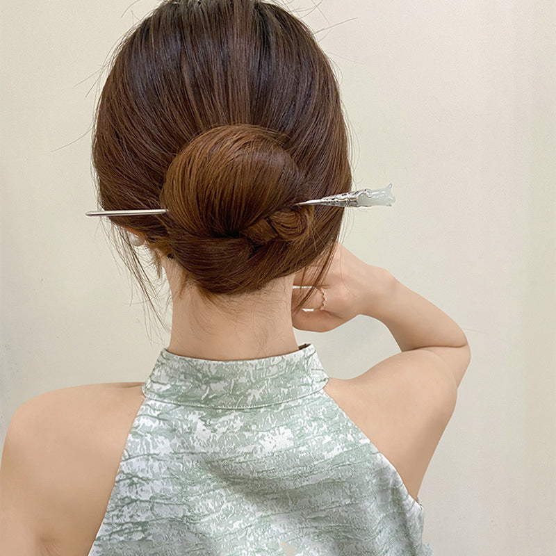 Simple Designer Light Flower Hairpin for Hanfu