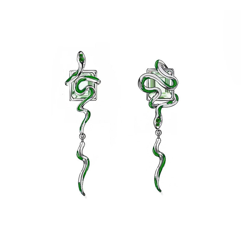 Enchanted Snake Statement Earrings for Baizhu