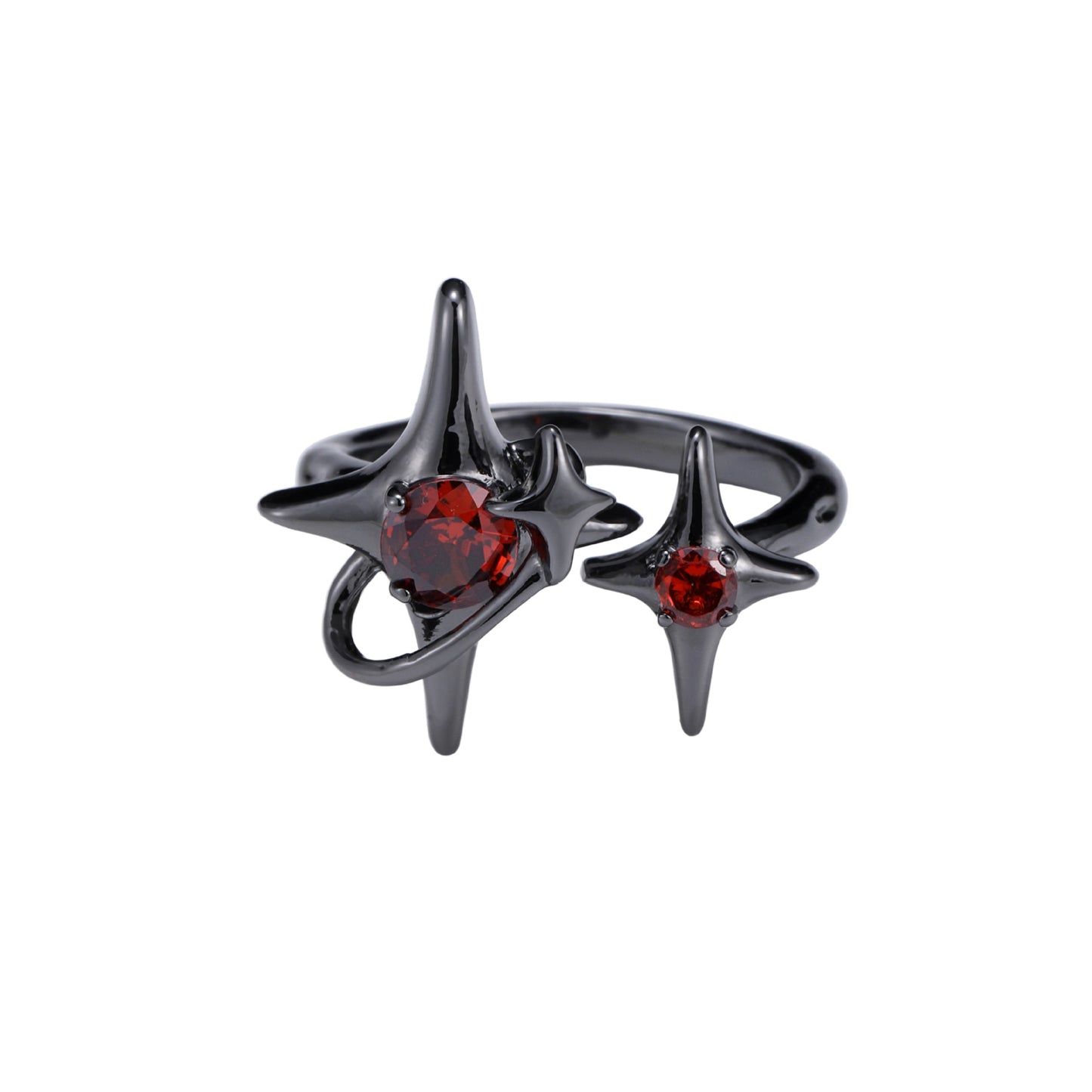 Gothic Red Corrupted Star Ring Inspired by Asmoday