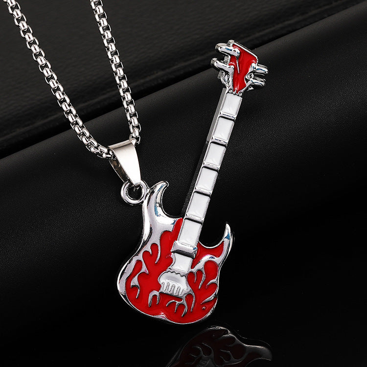 Chic Red Guitar Style Necklace Series
