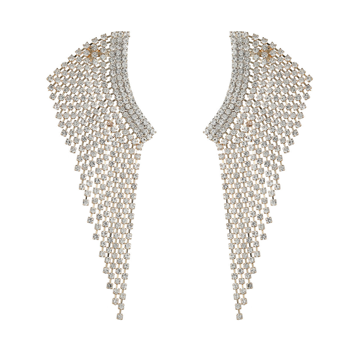 Elegant Alloy Full Drill Rhinestone Wing Shape Earring