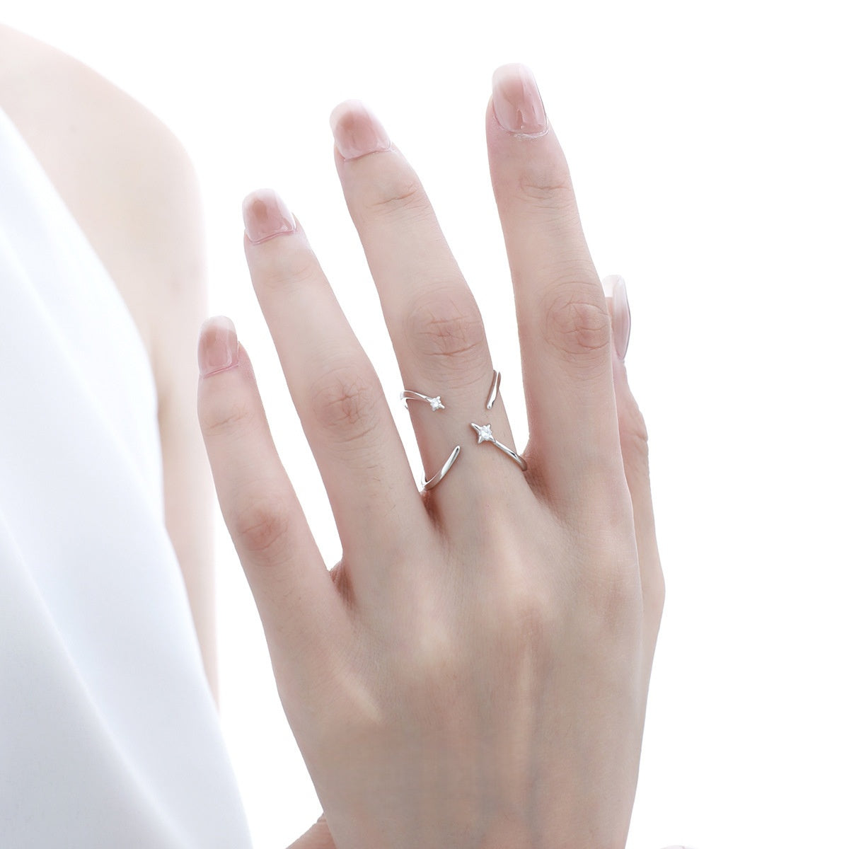 S925 Silver Star Reversible Ring