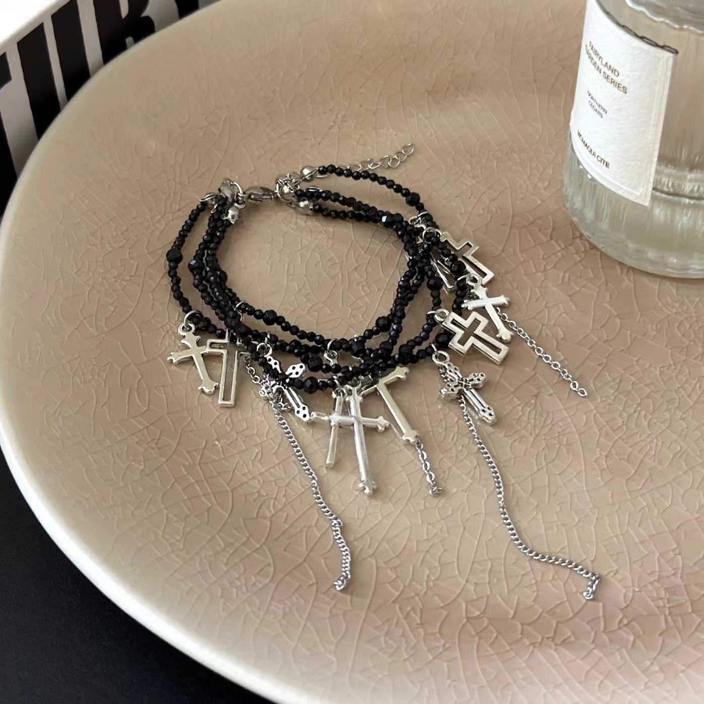 Gothic Armband Rotes Kreuz Choker Halskette &amp; Armband