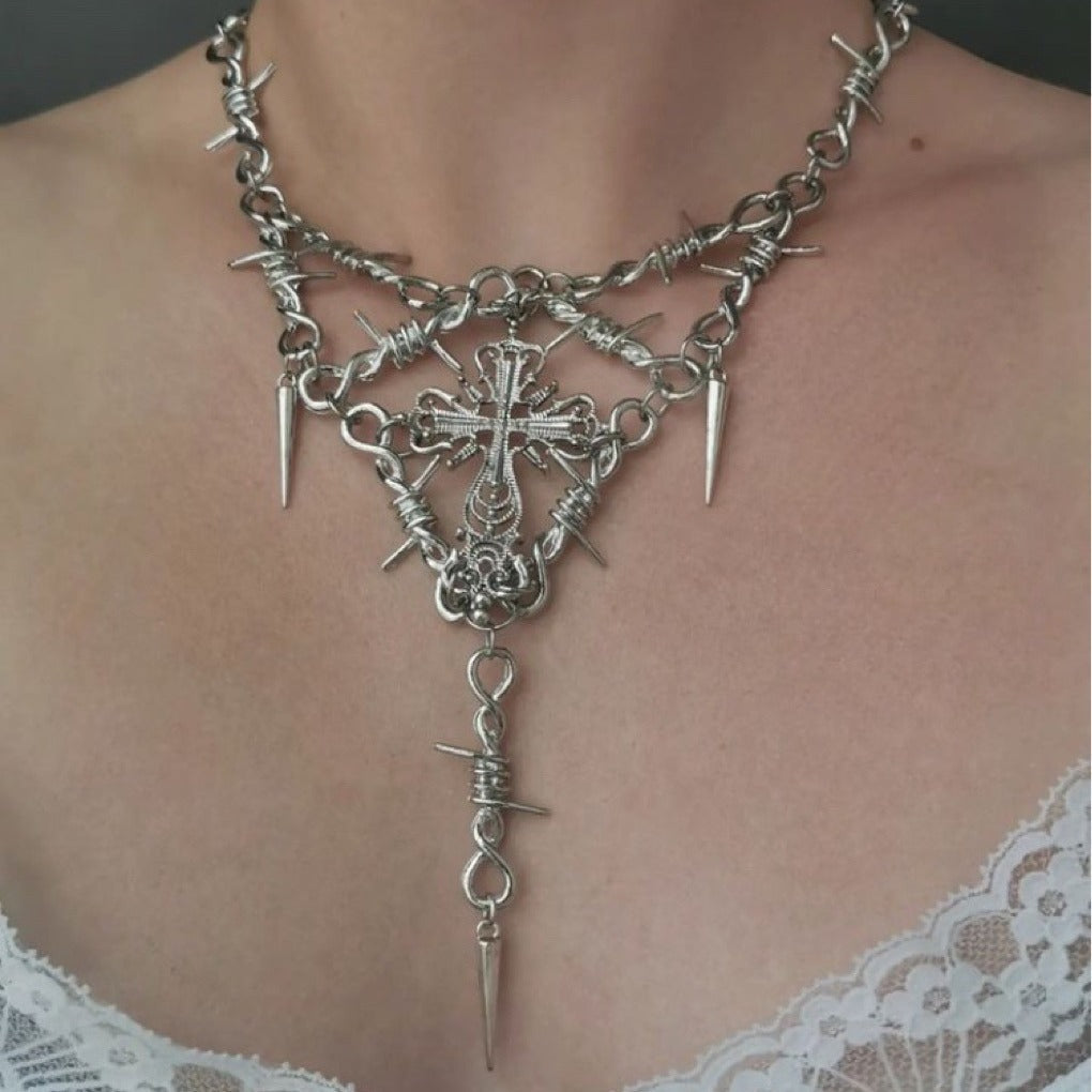 Gothic Dornenkreuz Choker Halskette