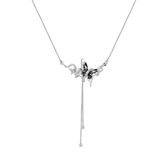 Designer Black Butterfly & Snake Necklace