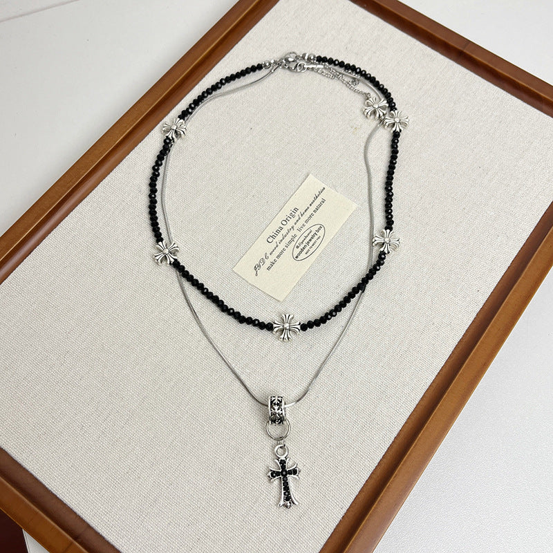 Y2K Chic Girl Designer Kreuz Chooker Halskette