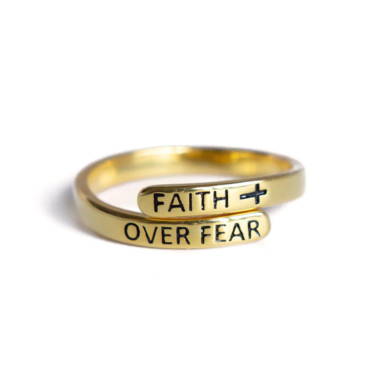 Faith Over Fear S925 Silver Open Rings
