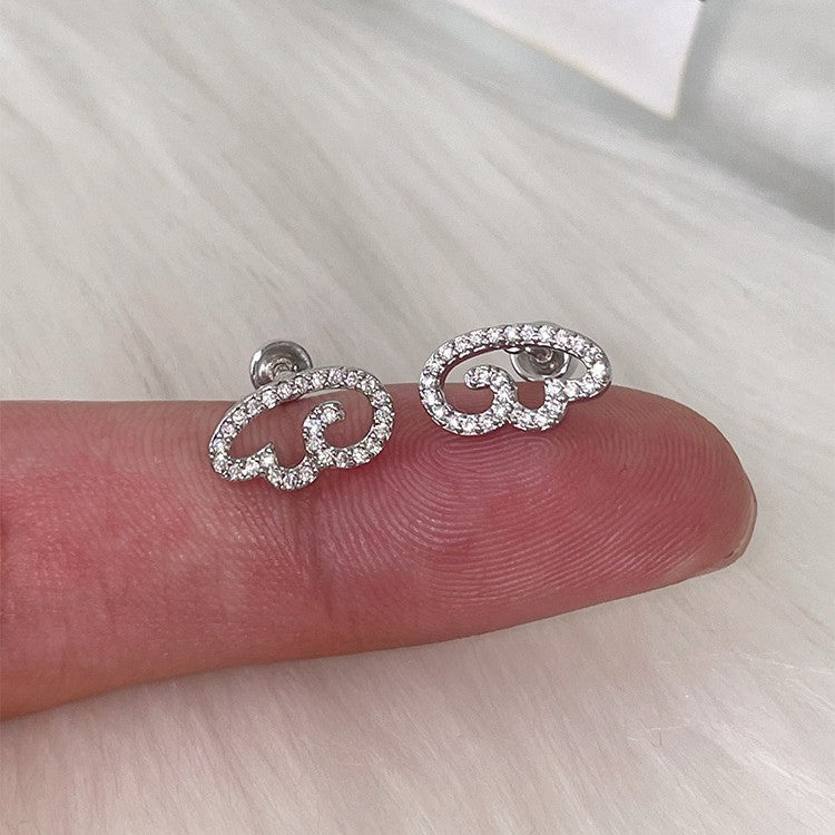 Sweet & Cool Little Angel Wing Stud Earrings