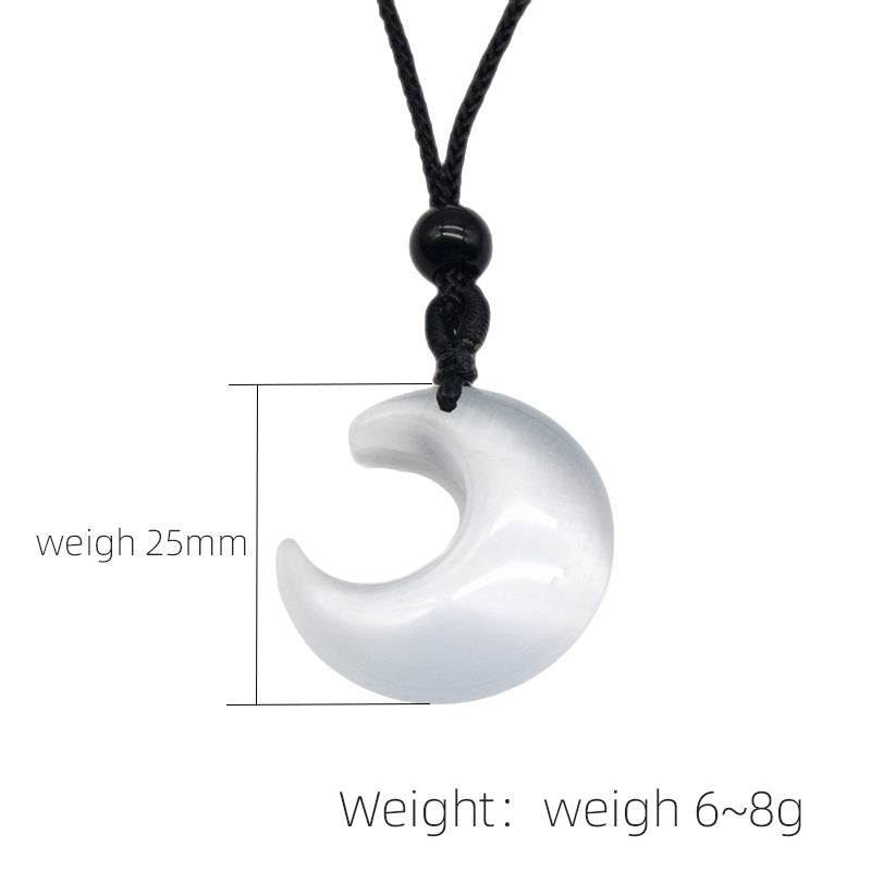 Romantische Halskette mit Opal-Mond-Anhänger für Damen