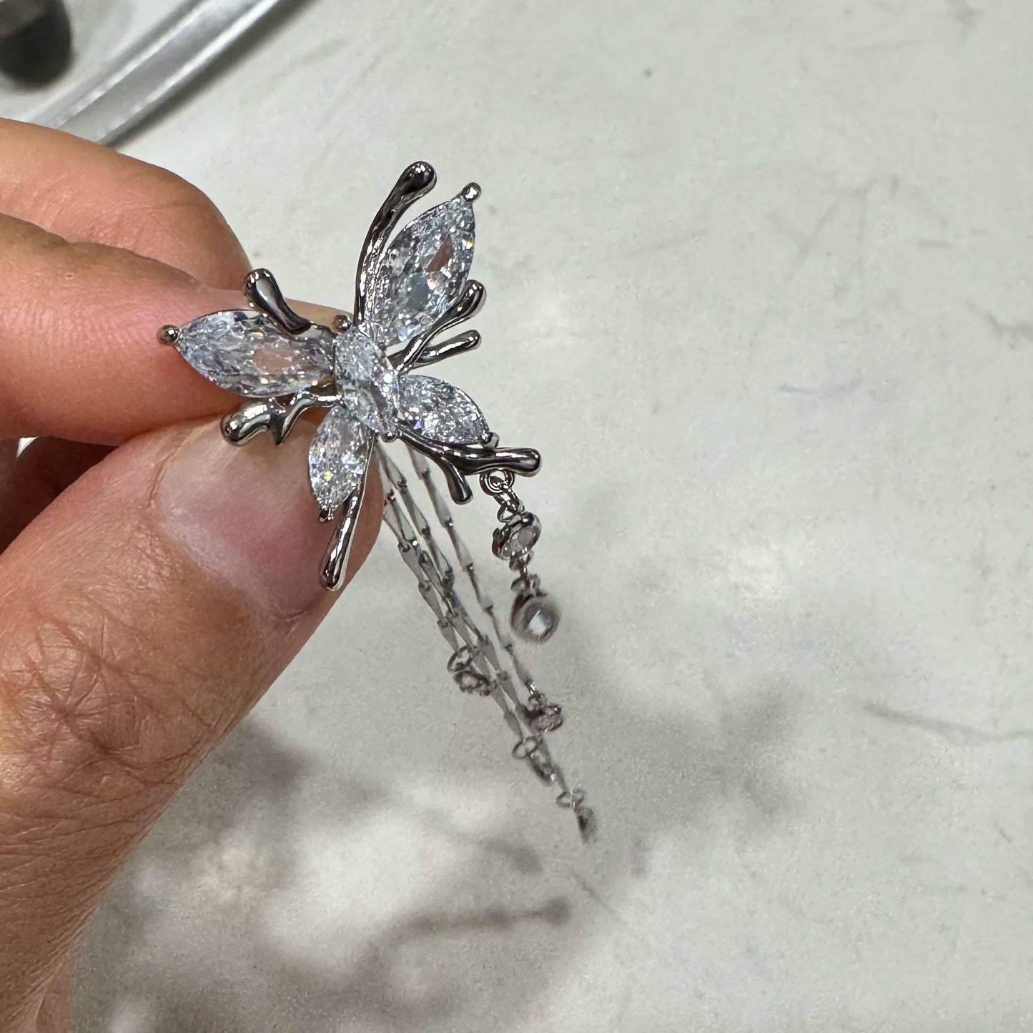 Shining Rhinestone Butterfly Ear Cuffs