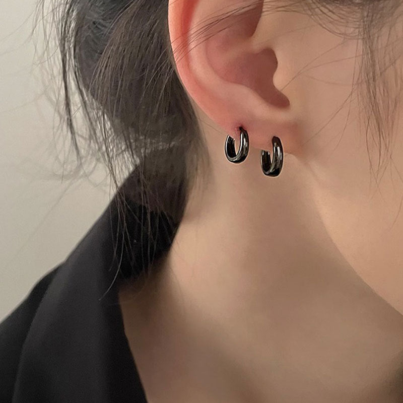 Schlichte S999 Silber Unisex Creolen