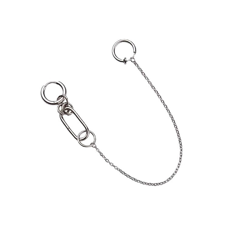 Designer Personality Ohrstecker Lippenkette Einteilig ohne Lippenpiercing 