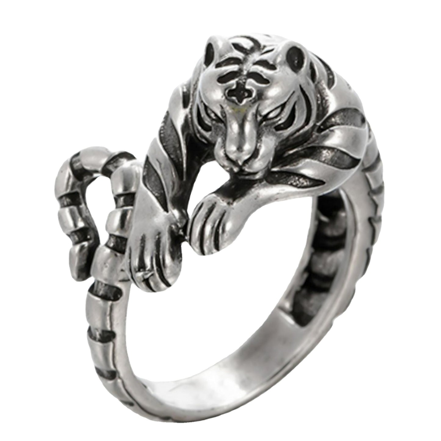 Süßer offener Tigerring aus Silber für Unisex