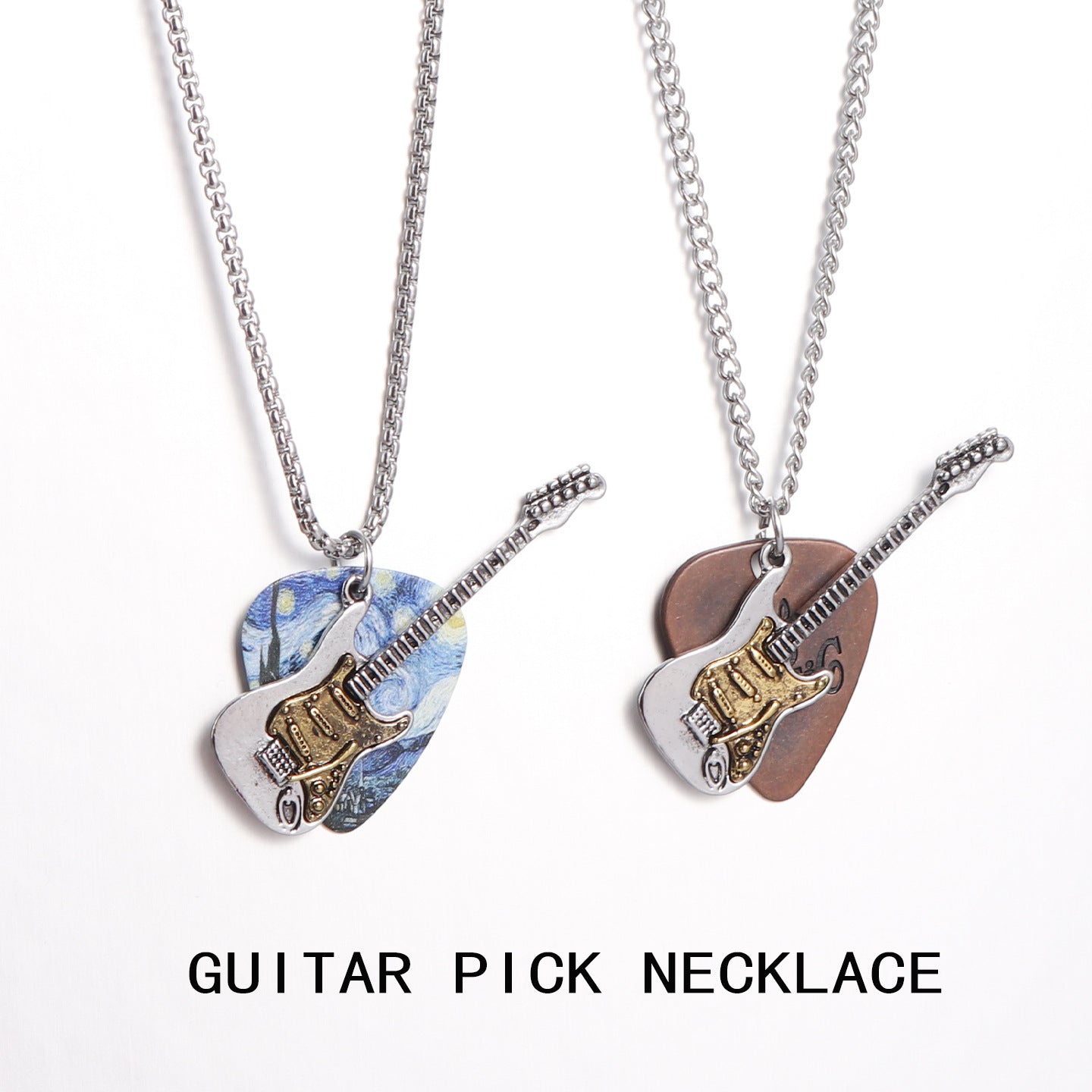 Retro Electric Guitar Pick Necklace