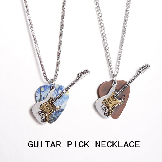 Retro Electric Guitar Pick Necklace