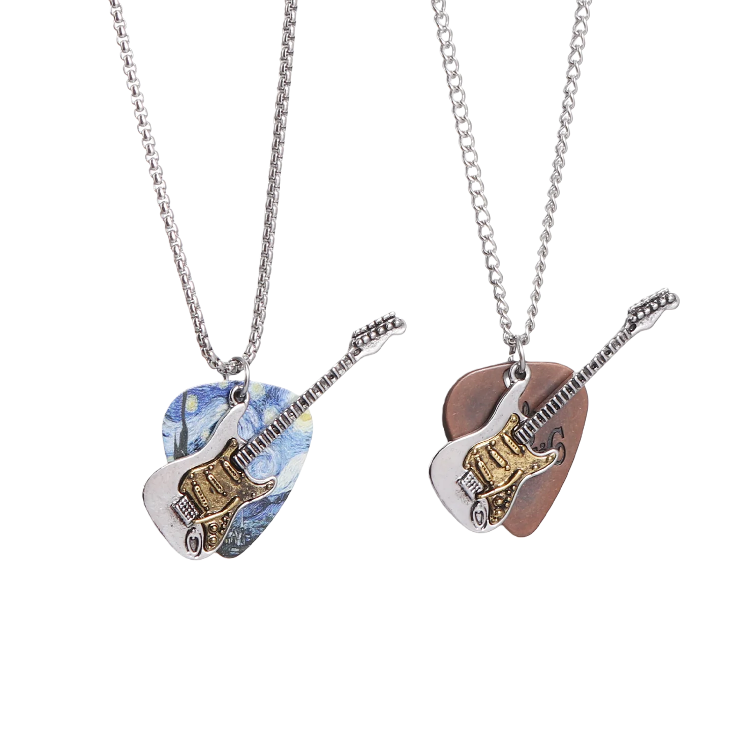 Retro Electric Guitar Pick Necklace