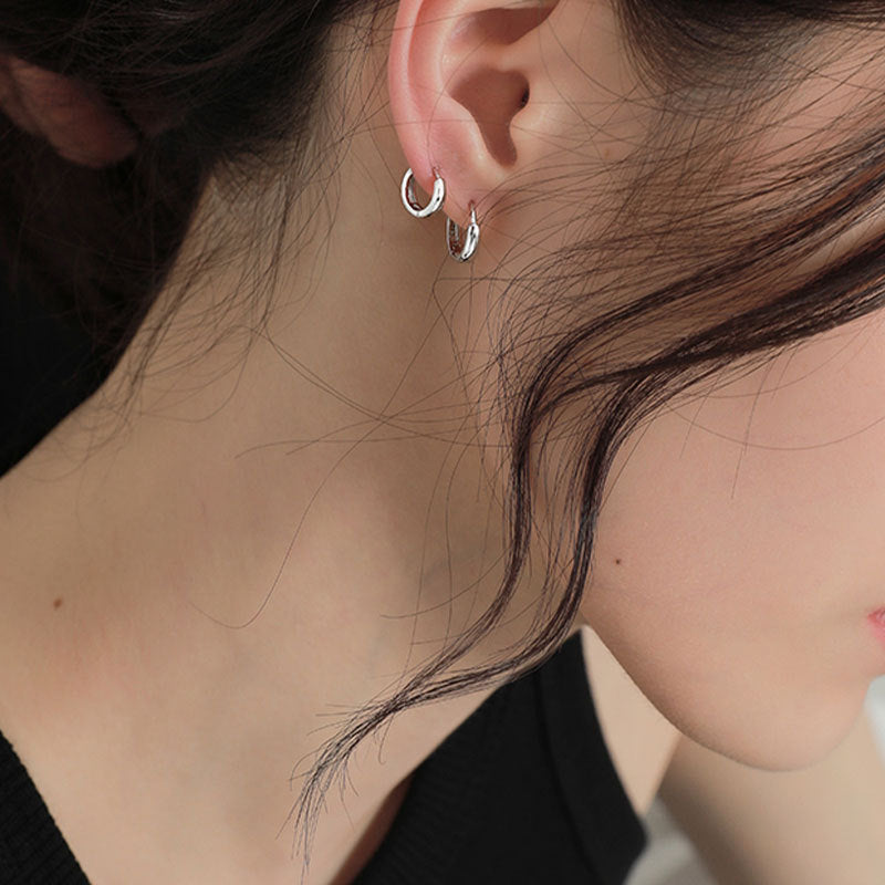 Schlichte S999 Silber Unisex Creolen