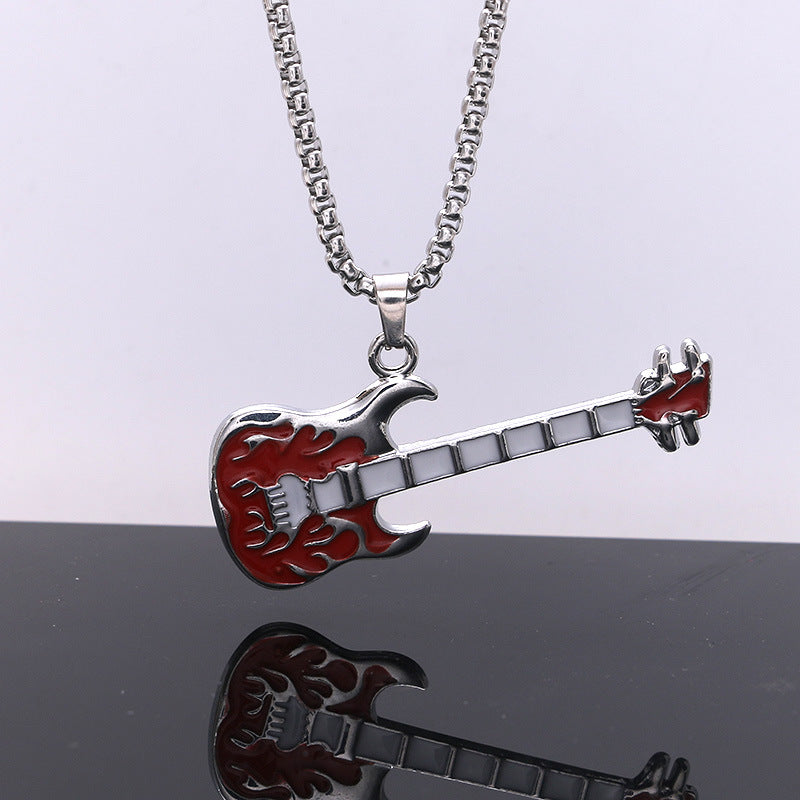 Chic Red Guitar Style Necklace Series