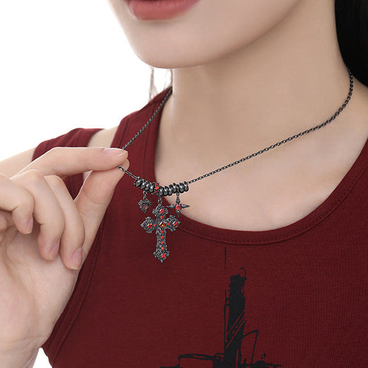 Goth Sweet Red Cross Necklaces